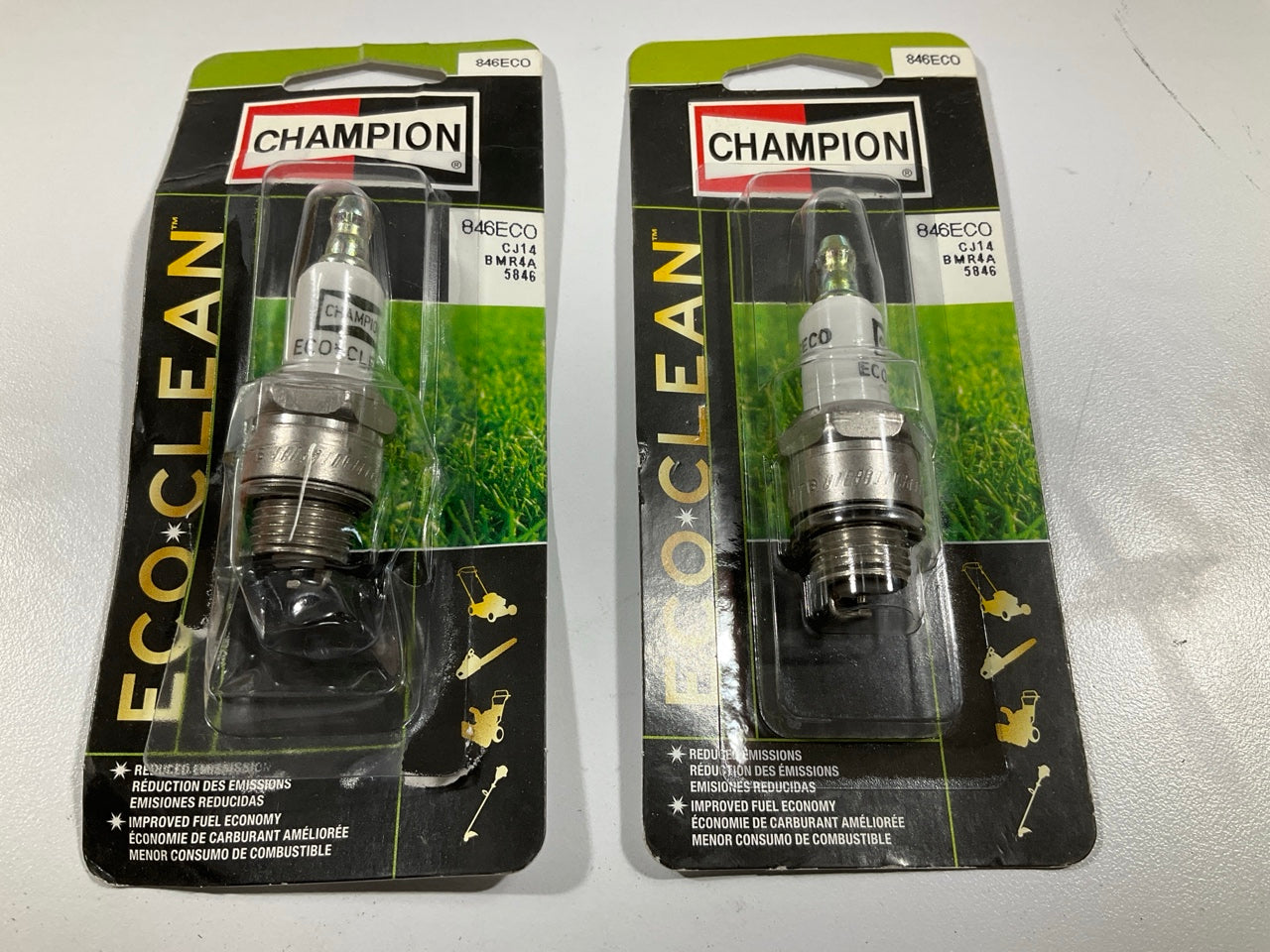 (2) Champion 846ECO Eco-Clean Spark Plug Replaces CJ14 BMR4A 5846 852ECO
