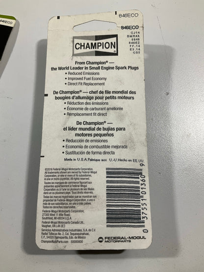 (2) Champion 846ECO Eco-Clean Spark Plug Replaces CJ14 BMR4A 5846 852ECO