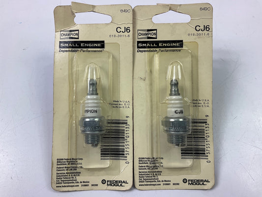 (2) Champion 849C / CJ6 Small Engine Spark Plugs