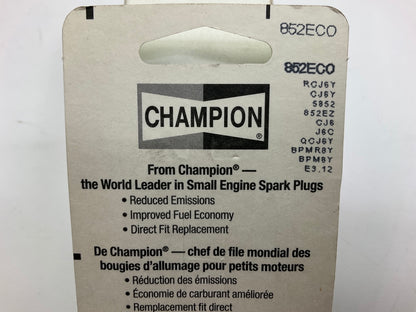 (2) Champion 852ECO Eco Clean Spark Plugs - Replaces 846ECO, CJ14, BMR4A