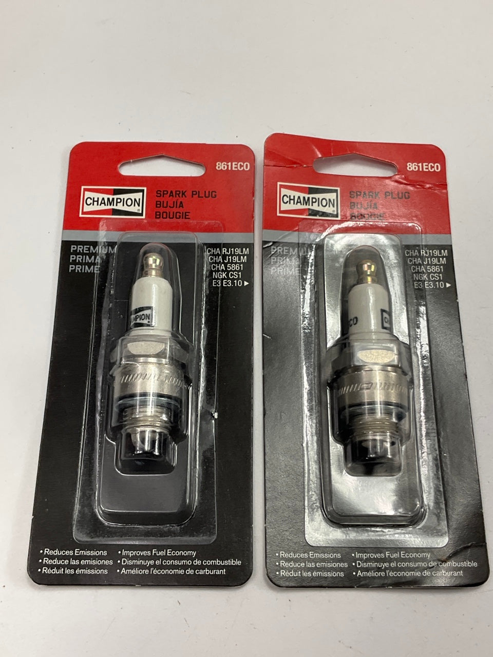 (2) Champion 861ECO Eco-clean Spark Plugs