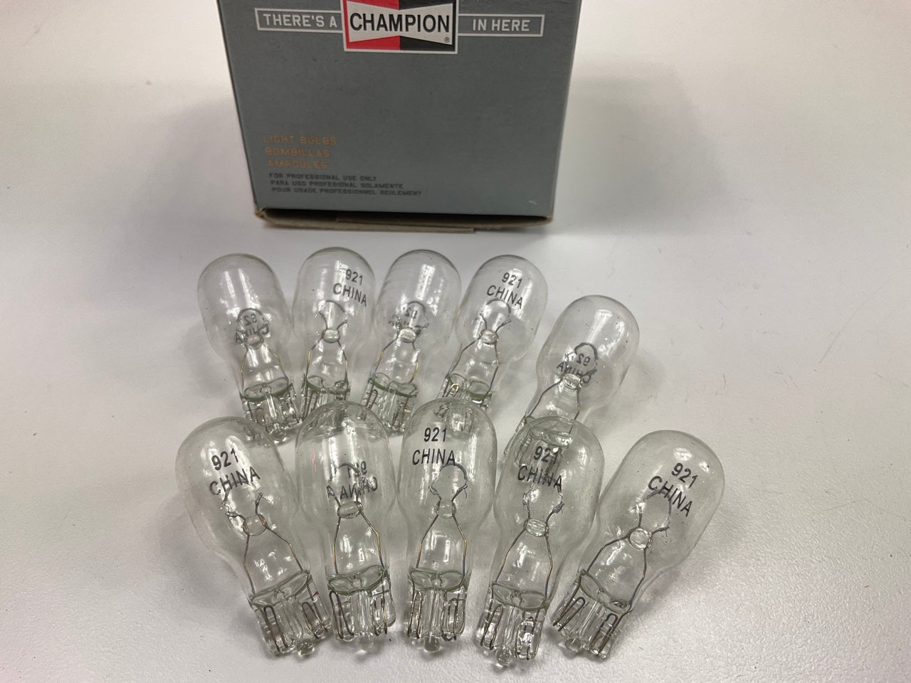 (10) Champion # 921 Multi-Purpose Miniature Light Bulbs - Wedge T-5