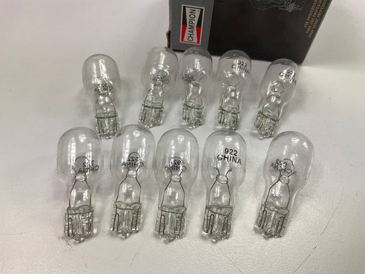 (10) Champion 922 Miniature Light Bulbs - Wedge T-5 5/8