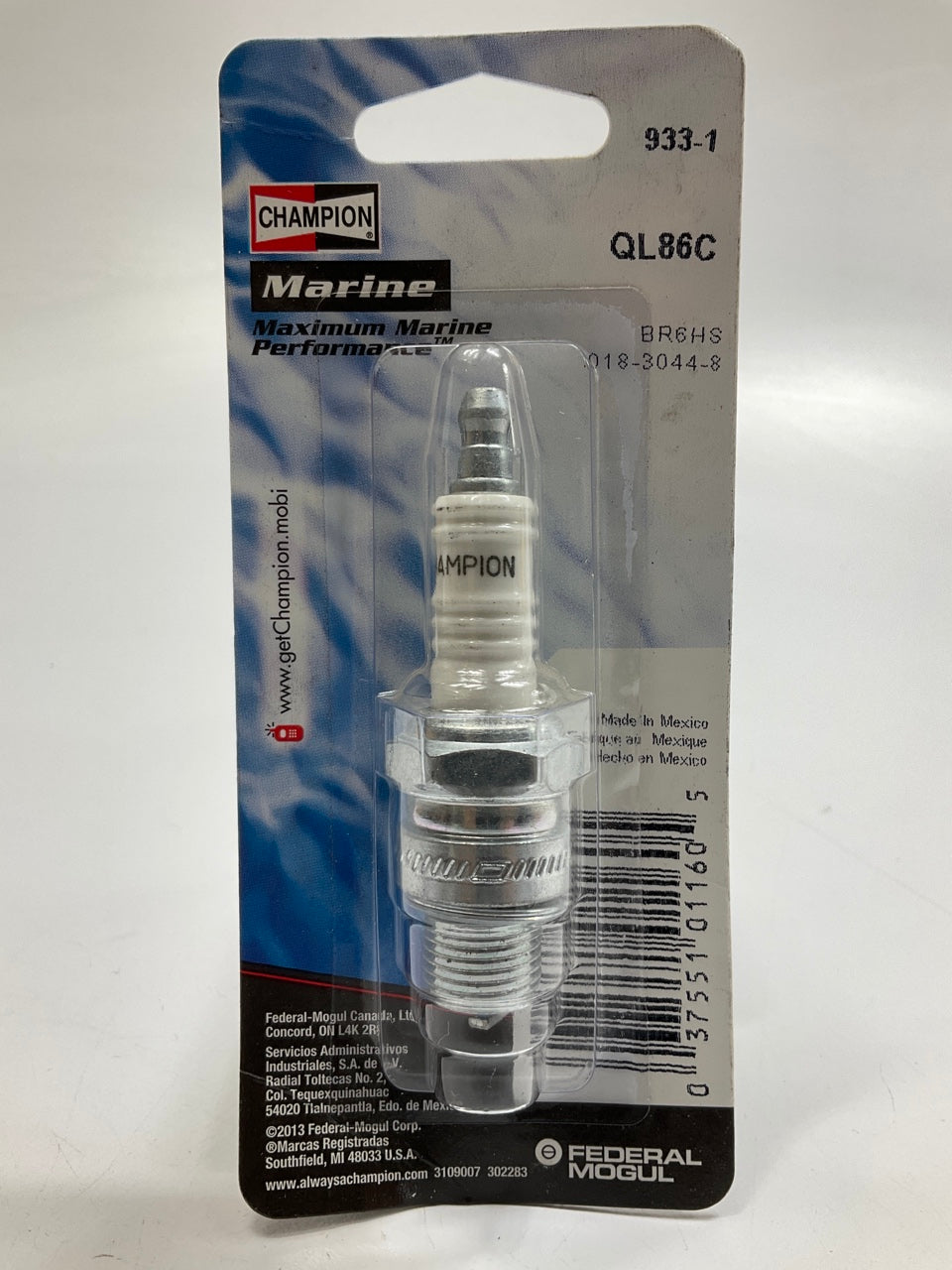 Champion 933-1 Marine Ignition Spark Plug, QL86C BR6HS