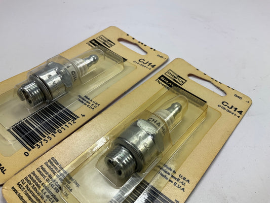 (2) Champion CJ14 Copper Plus Spark Plugs 846-1 Universal Small Engine Plugs