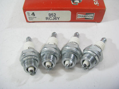 (4) Champion RCJ6Y 852 Ignition Spark Plugs - 14mm Thread 9.5mm Reach 19mm Hex