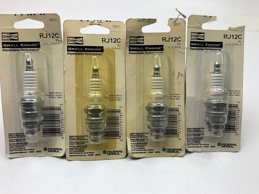 (4) Champion RJ12C Small Engine Spark Plug Copper Plus 592