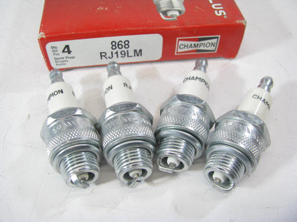 (4) Champion RJ19LM 868 Ignition Spark Plugs - 14mm 9.5mm Reach 21mm Hex