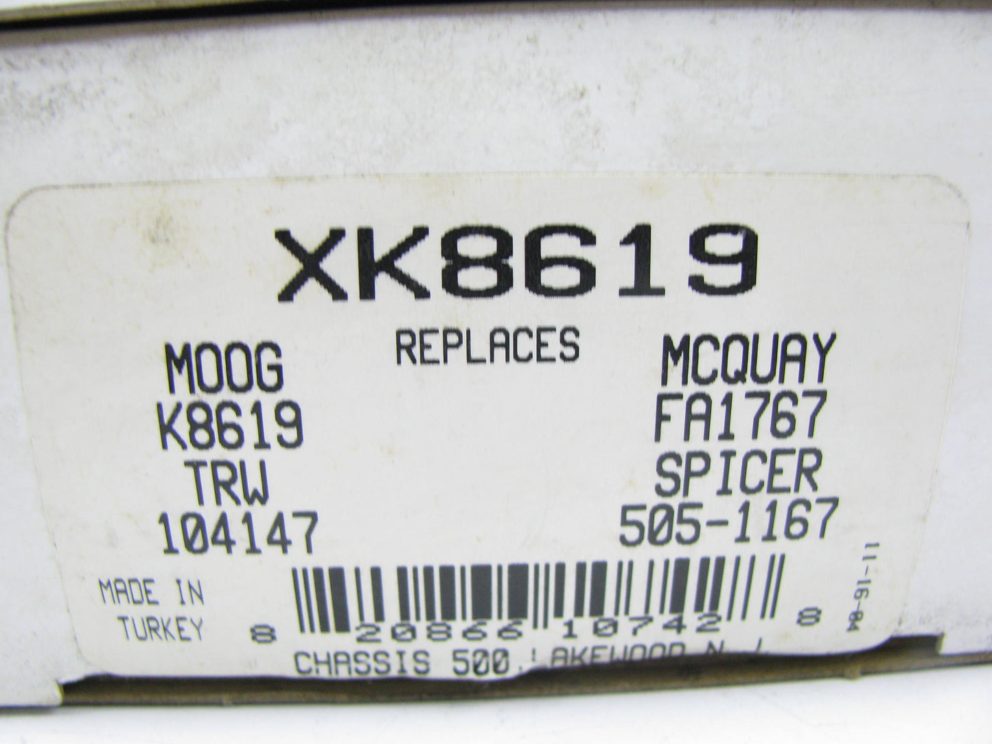 Chassis 500 XK8619 Suspension Ball Joint - Front Lower