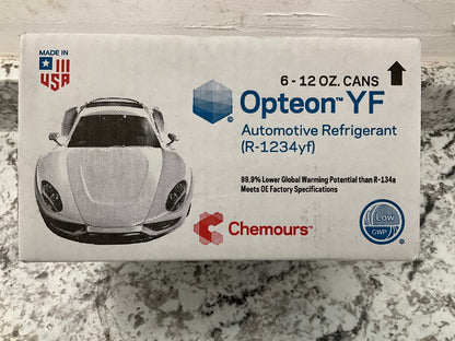 Chemours R-1234yf Automotive A/C Refrigerant Opteon YF Box Of (6) 12Oz Cans