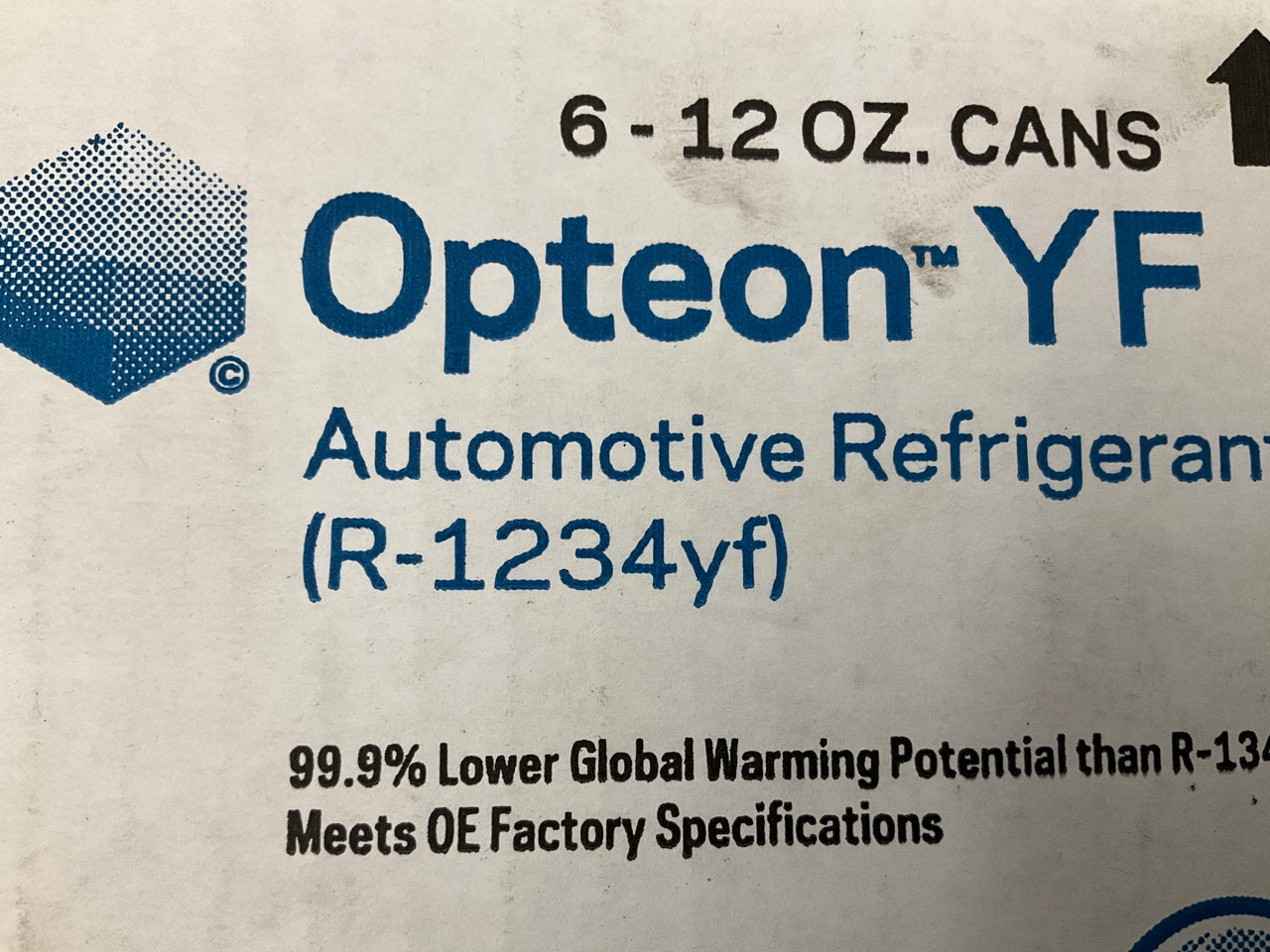Chemours R-1 234yf Automotive A/C Refrigerant Opteon YF Box Of (6) 12Oz Cans