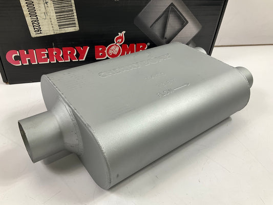 Cherry Bomb 7470 Muffler - 2-1/2'' Center Inlet, 2-1/4'' Dual Outlets, 19'' Long