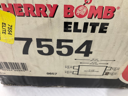 Cherry Bomb 7554 Elite Performance Muffler - Dual 2.5'' Inlet, Dual 2.5'' Outlet