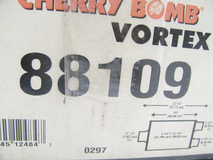 Cherry Bomb 88109 Vortex Muffler 3'' Center ID, 2.5'' Dual OD, 16'' Length