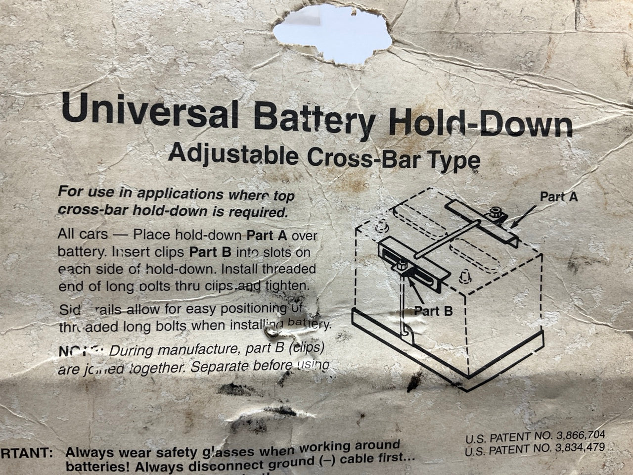 Chief CBHUC Universal Battery Hold-Down 6-7/8'' Cross Bar Bracket