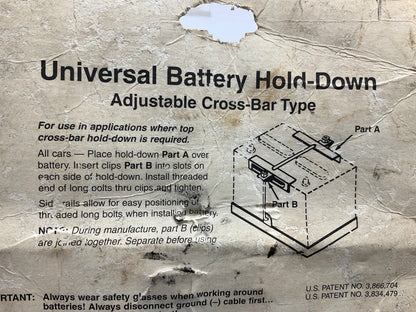 Chief CBHUC Universal Battery Hold-Down 6-7/8'' Cross Bar Bracket