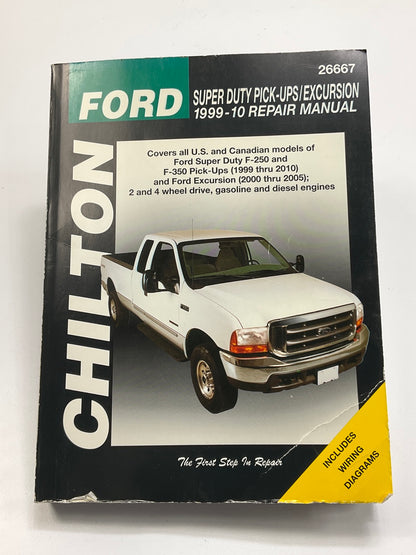 USED EXCELLENT Chilton 26667 Repair Manual 1999-2010 Ford Super Duty F-250 F-350