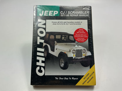 SEALED - Chilton 40202 Repair Manual For 1971-1983 Jeep CJ5, 1976-1986 CJ7