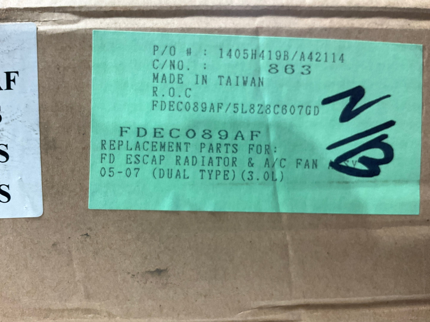 Chin Lang CL4246A Radiator Condenser Fan Assembly For 2005-2007 Ford Escape 3.0L