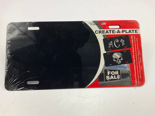 Black Metal 6x12 Blank Auto Tag Plate - Create Your Own Custom License Plate