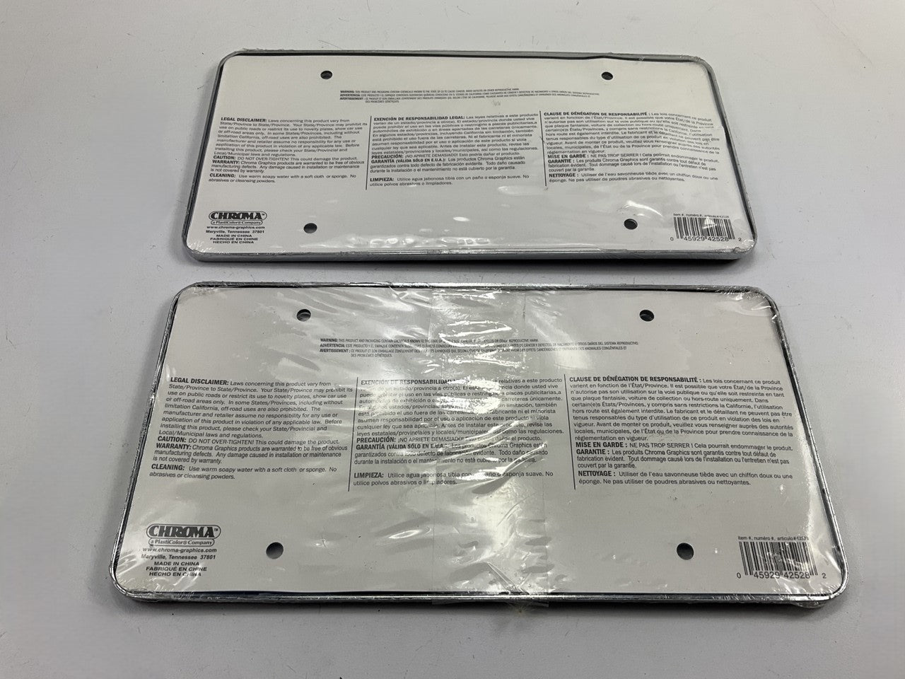 Set Of (2) Chroma 42528 License Plate Frames - Built Ford Tough