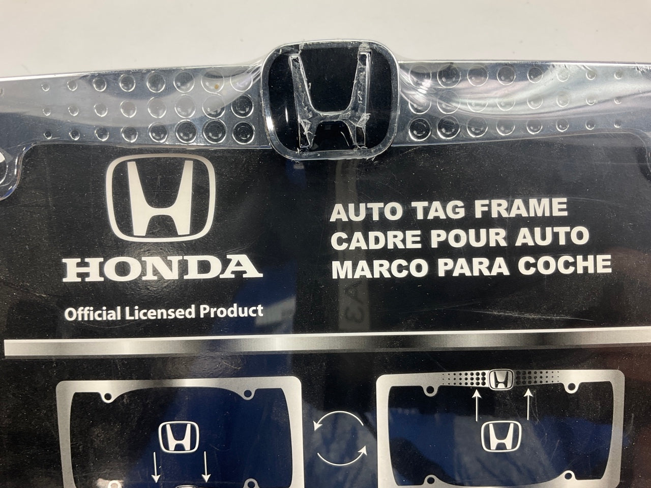 Chroma 42566 Chrome Reversible License Plate Frame For Honda