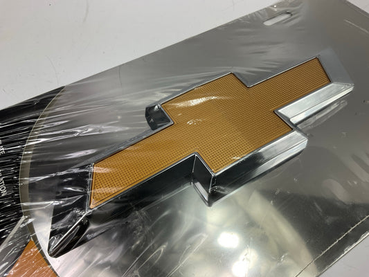 Chroma 55403 Chevy Gold/Chrome 3D Bow Tie Front License Plate Logo W/ Bowtie