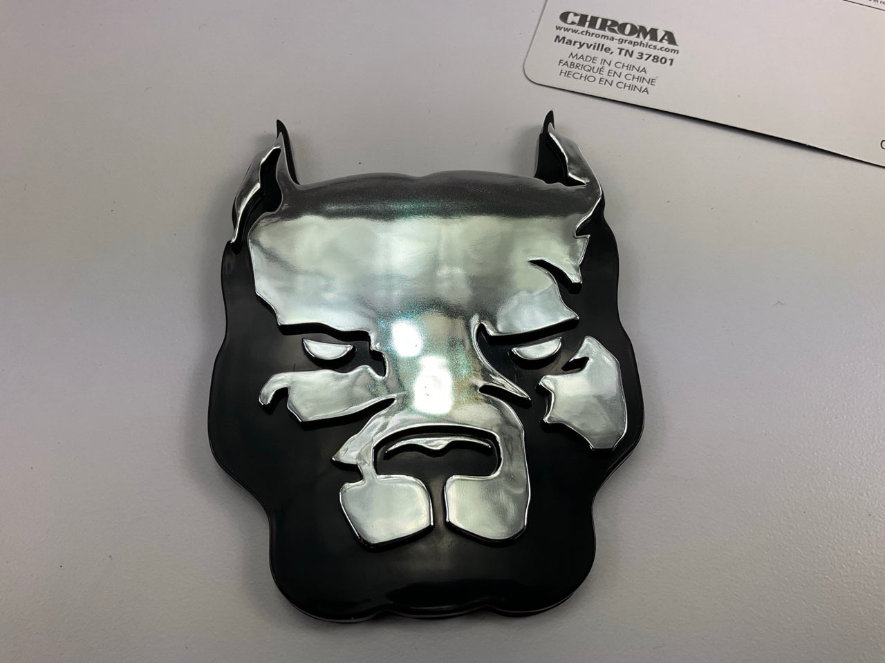 Chroma Graphics 009112 Pitbull Chrome Injection Molded Emblem Decal 5'' X 7''