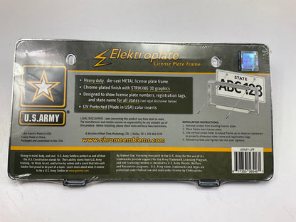 (2) Chrome Emblems ARMY-LPF License Plate Frames W/3-D Graphics