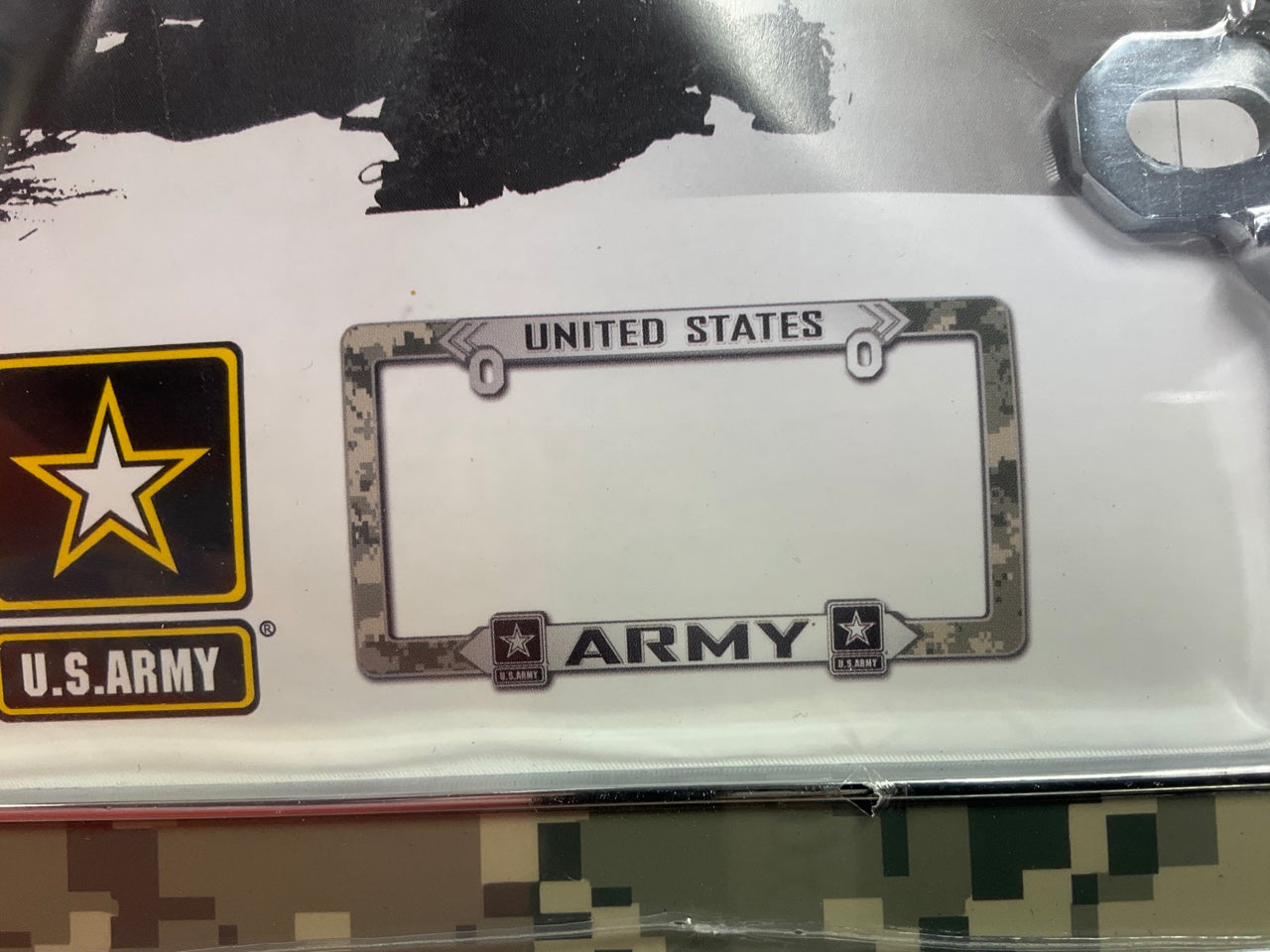 Chrome Emblems Elektroplate ''ARMY'' License Plate Frame 3-D Graphics