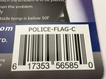 Standard Police Flag Thin Blue Line Chrome Auto Emblem 3.25'' X 2.125'' X .125
