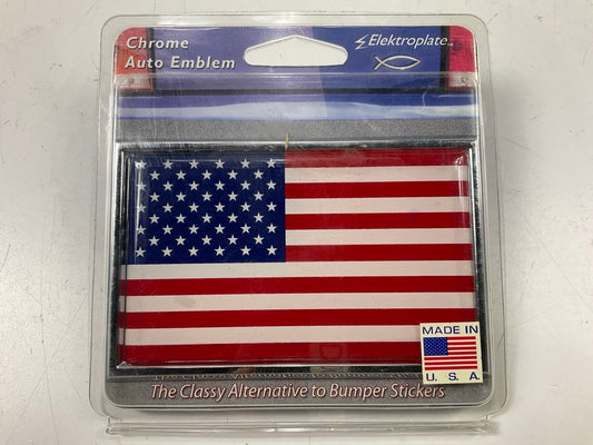 Chrome Emblems Elektroplate USA LARGE FLAG Emblem