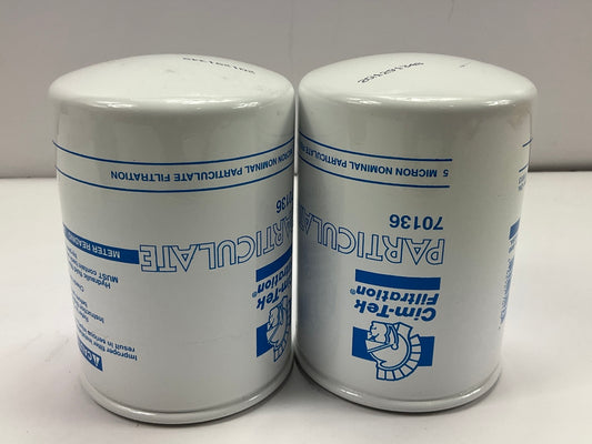 (2) Cim-Tek 70136 Industrial Spin-On Particulate Removal Hydraulic Filters