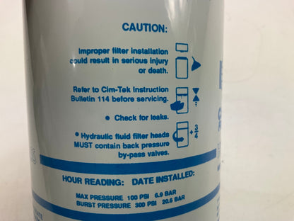 Cim-tek 70144 Gas Fuel Pump Spin-on Fuel Filter, Hydroglass Media