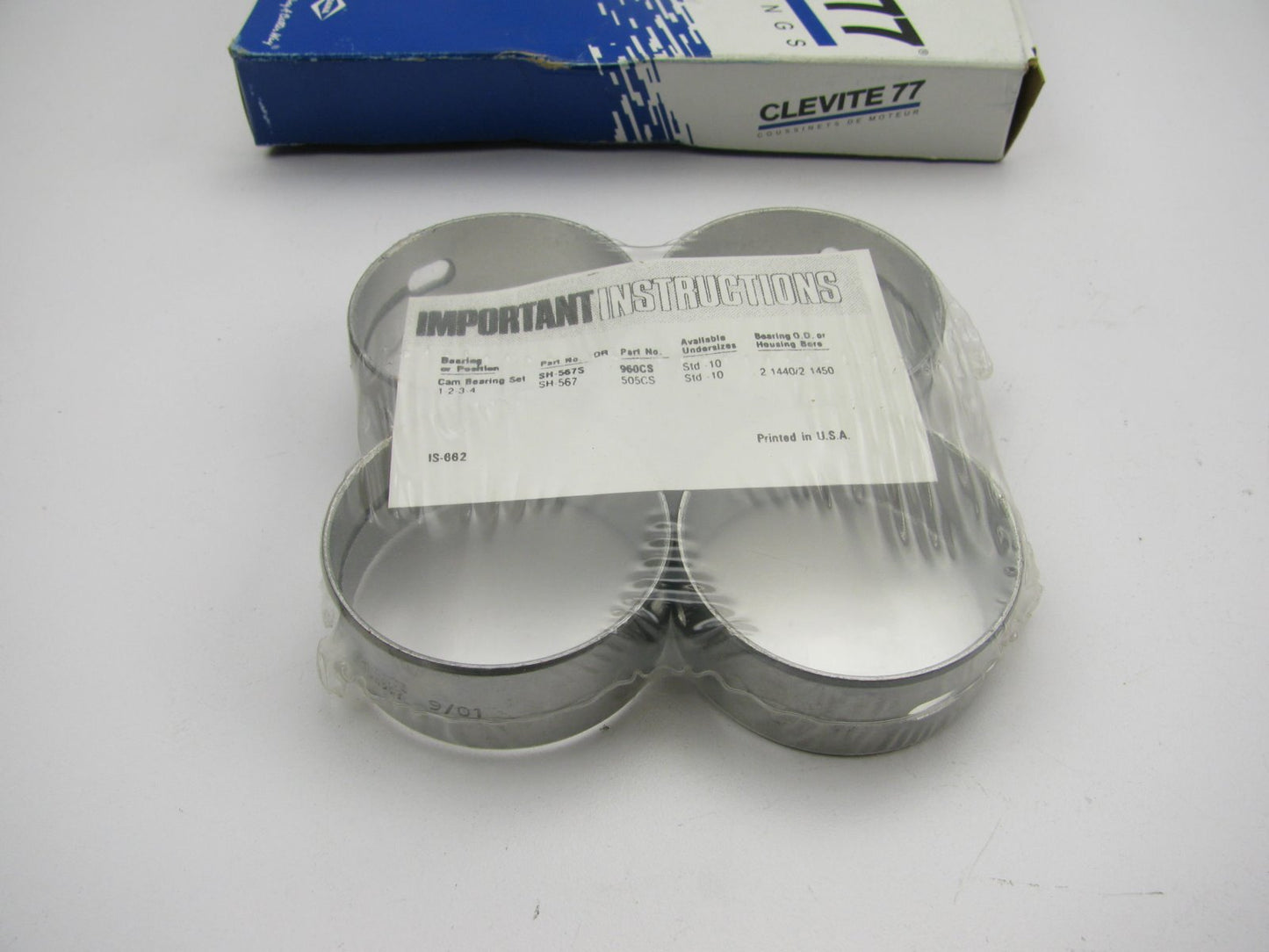 Clevite 77 SH567S Engine Camshaft Bearings - Standard 1965-1985 Ford 240 300-L6