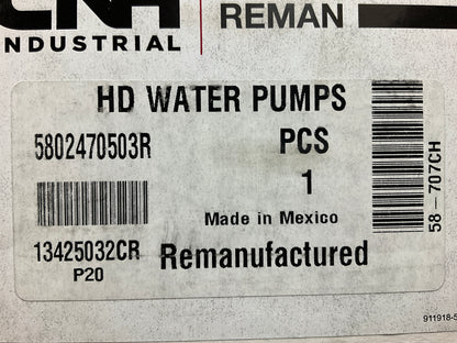 REMAN. - OEM 5802470503R Water Pump For Case Iveco FPT NEF Series