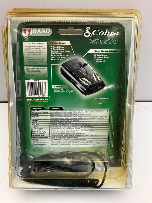 NEW, SEALED Cobra XRS-9500 11 Band Radar Laser Detector Xtreme Range
