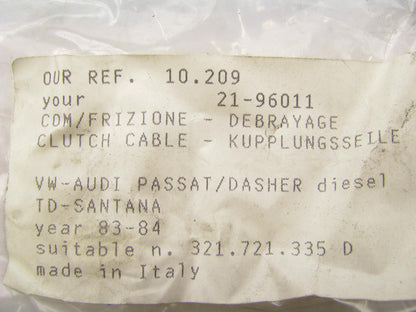 Cofle 21-96011 Clutch Cable For 1982-1983 Volkswagen Quantum