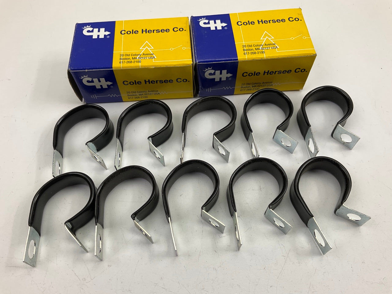 10 PACK - Cole Hersee 31236 Plastic-Coated Steel 7/8'' Loom Cable Clamps .875-in