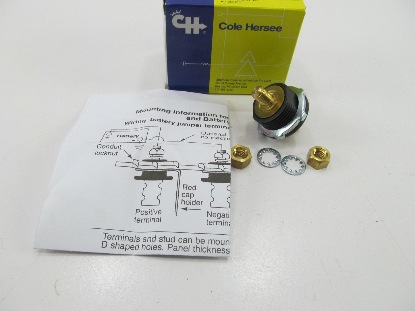 Cole Hersee 46211-01-BX Junction Block Stud Feed Thru #3, 3/8-16 Threaded Stud