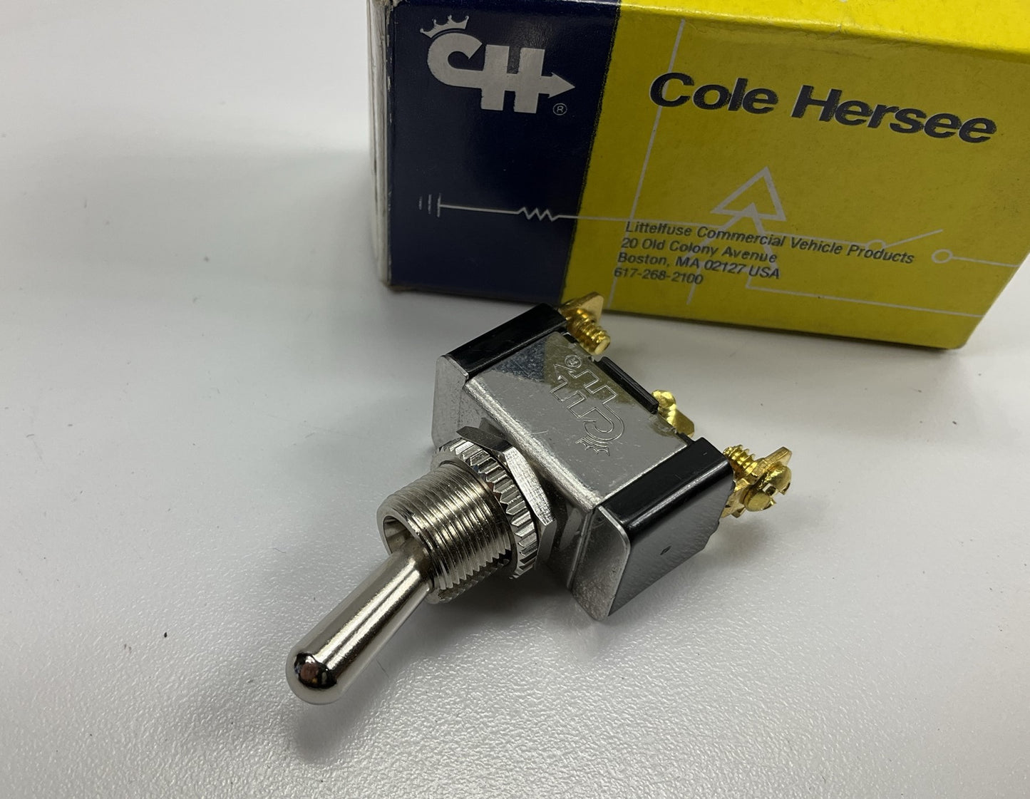 Cole Hersee 5584 Silver SPDT 2-position On-On Toggle Switch, 25 Amps Max, 12V
