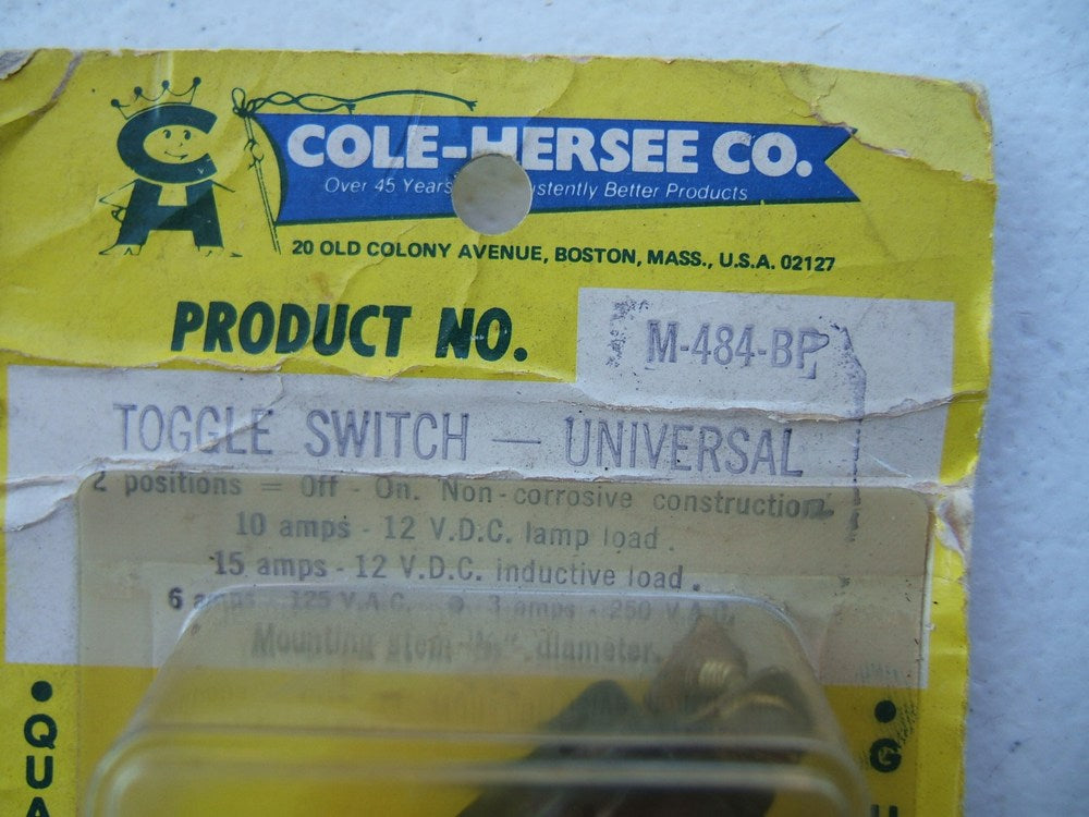 Cole Hersee M484B Single Throw Single Pole Toggle Switch 10Amp