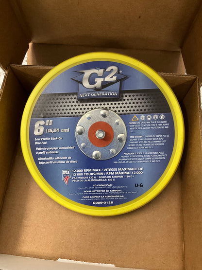 Color Extra 6'' Low Profile Stick-On Sanding Disc Pad, Made In USA, 12,000 RPM