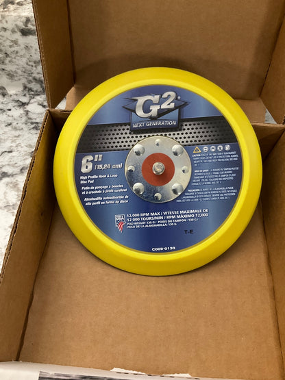 Color Extra 6'' High Profile Hook & Loop Sanding Disc Pad, Made In USA 12,000 RPM