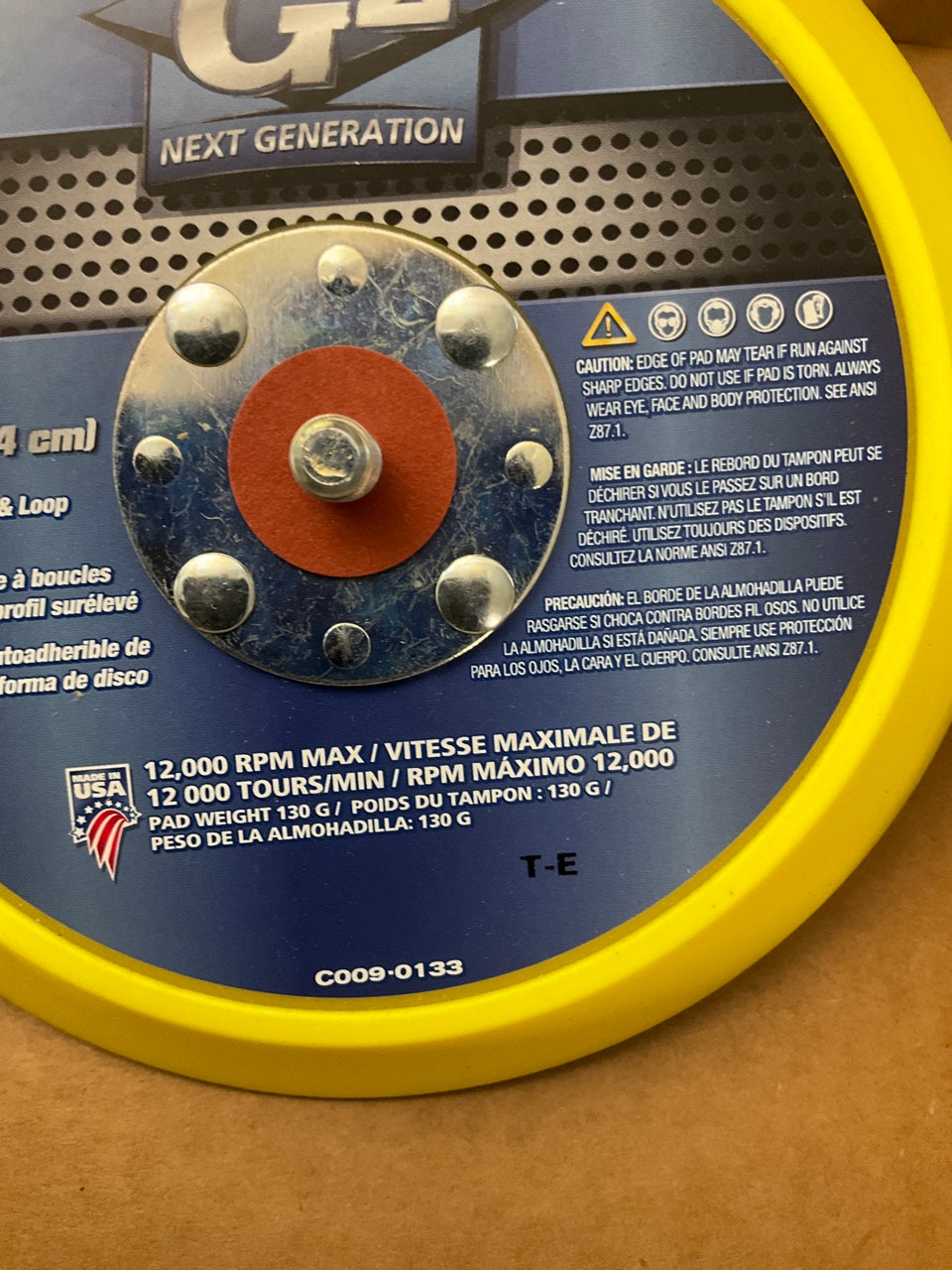 Color Extra 6'' High Profile Hook & Loop Sanding Disc Pad, Made In USA 12,000 RPM