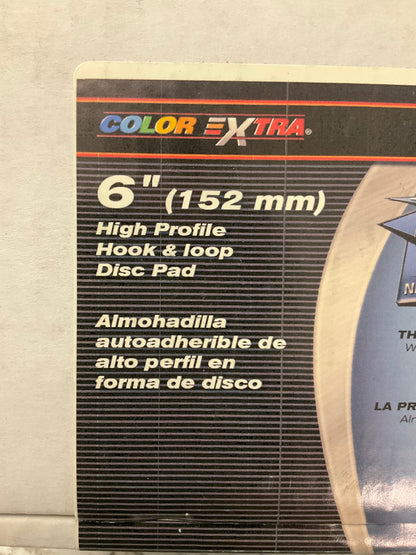 Color Extra 6'' High Profile Hook & Loop Sanding Disc Pad, Made In USA 12,000 RPM