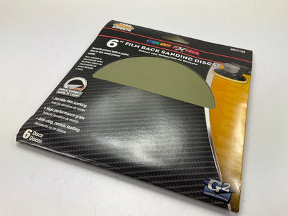Pack Of 6 - Color Extra CX11133 6'' Film Back Sanding Discs P400 400 Grit SMOOTH