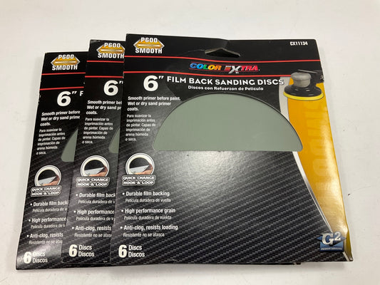 18 Pack - Color Extra CX11134 6'' Film Back Sanding Discs P600 600 Grit