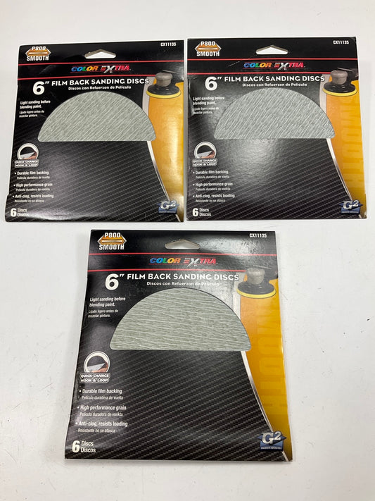 Color Extra 6'' High Performance Film Discs, 18-pack, P800 Grit Cx11135
