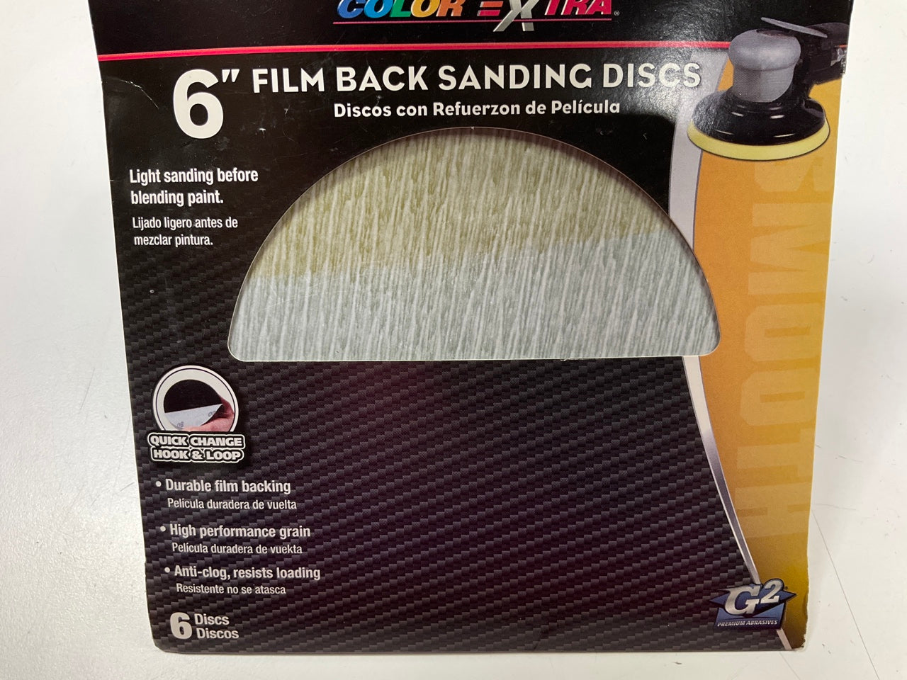 Color Extra CX11135  6'' Performance Film Back Sanding Discs, 6-pack, P800 Grit